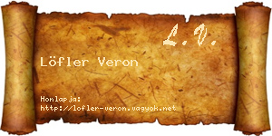 Löfler Veron névjegykártya
